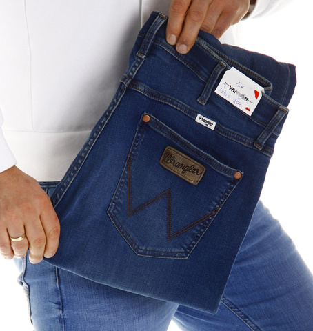 * Wrangler Larston Visual Blue Męskie Spodnie Jeansy Rurki W18S-CS-30B W40 L34